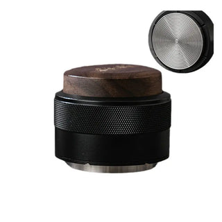 Yozcoffee Espressoverdeler Tamper 51/58mm Walnoothout Puck Prep Zwart/Zilver – hout zwart