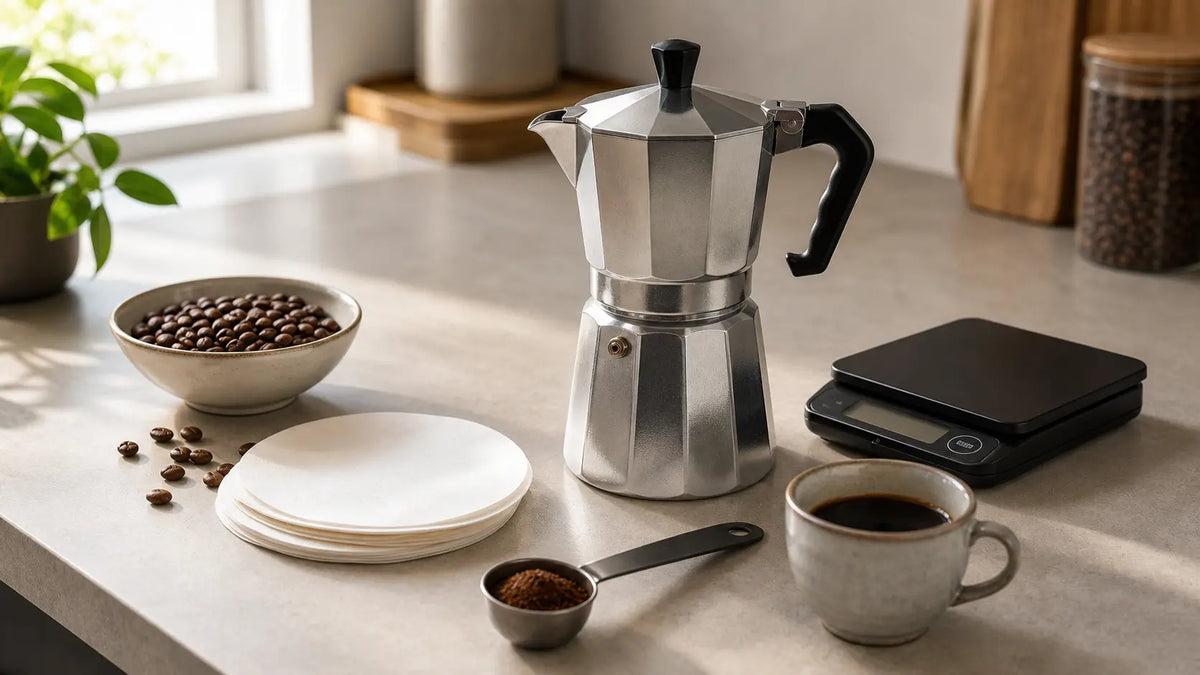 Moka Pot-koffiegids: verhouding, maalgrootte en filterpapier