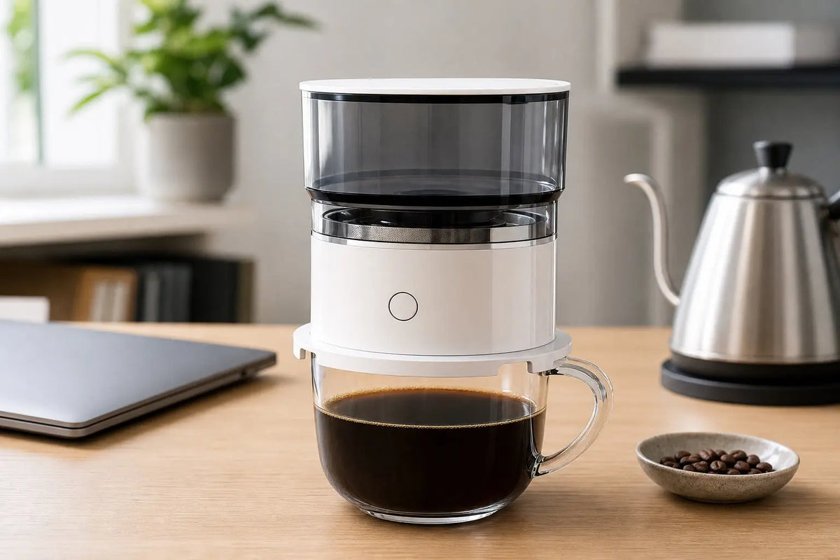 Gids voor draagbaar koffiezetapparaat voor op reis en op het werk