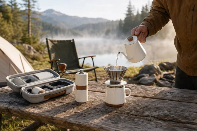 6-delige draagbare koffieset: complete reisgids voor het zetten van koffie