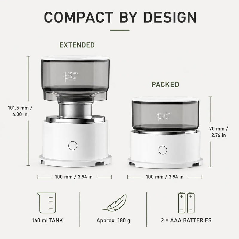 Draadloos automatisch pour-overkoffiezetapparaat voor op bureau en op reis – productweergave 7