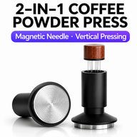 Yozcoffee Espresso Tamper WDT Verdeler 53mm 2-in-1 RVS Zwart – poederdruk