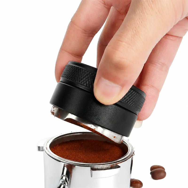 Yozcoffee Espressoverdeler Leveler 51/53/58 mm aluminiumlegering 3-bladig zwart – portafilteractie