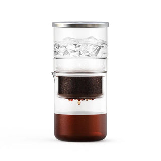 Yozcoffee Cold Brew Maker 300 ml glas Ice Drip Slow Drip transparant – gevuld