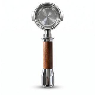 Yozcoffee E61 Portafilter 58 mm houten handvat bodemloos en tuit – handvat bodemloze tuit held