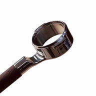 Yozcoffee Bodemloze portafilter 58 mm E61 316 roestvrij staal walnoot/zwart – walnoot handvat dicht