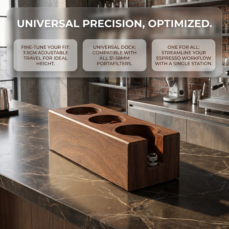 Yozcoffee Espresso Tamper Stand 51-58mm ABS Houtnerf Organizer – universele pasvorm