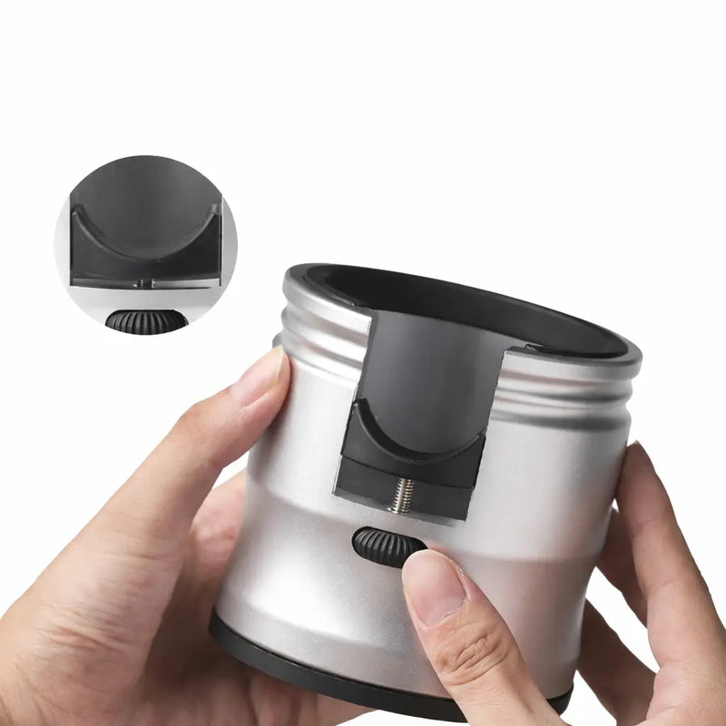 Yozcoffee Espresso-aanstampstandaard Aluminiumlegering Verstelbaar portafilter Zilver/grijs – in hoogte verstelbaar