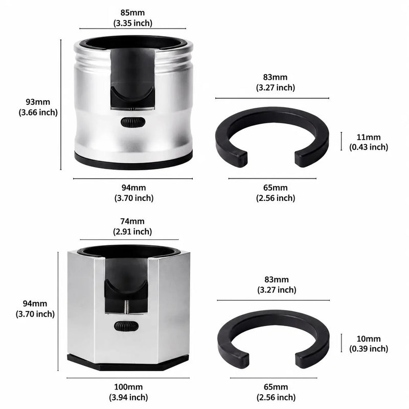Yozcoffee Espresso-aanstampstandaard Aluminiumlegering Verstelbare portafilter Zilver/grijs – verstelbare afmetingen