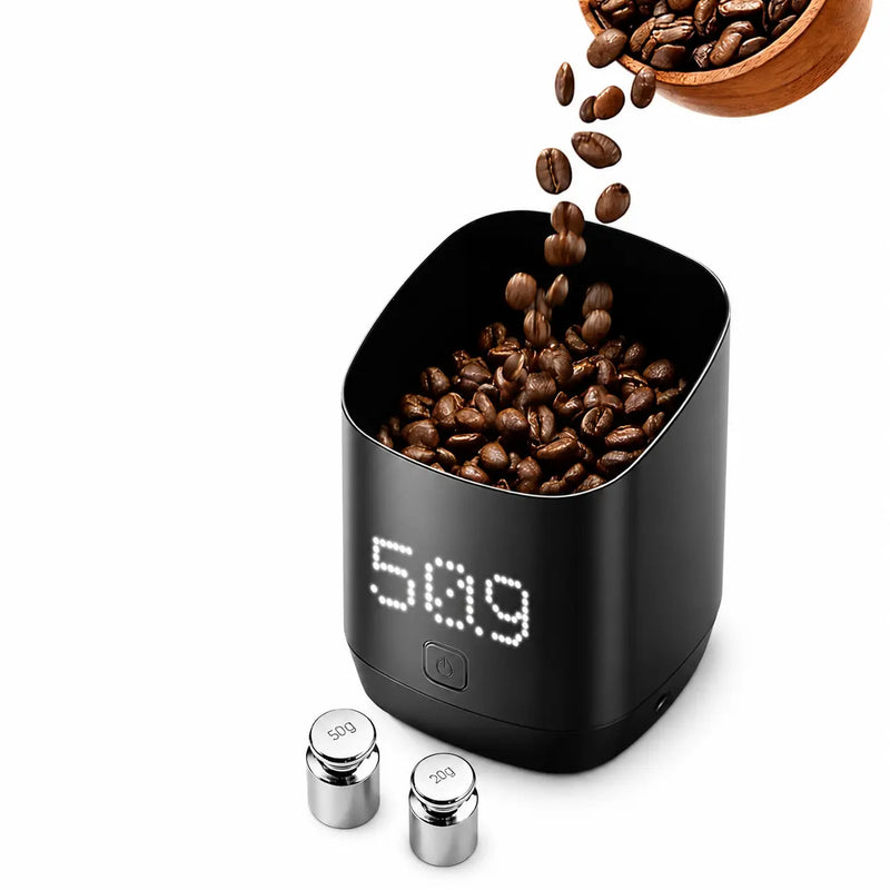 Yozcoffee Oplaadbare koffiebonenweegbeker, 0,01 g Precisie – bonen schenken