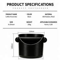 Compacte koffieklopbox – 0,45 l, verwijderbare klopstang – specificaties infographic