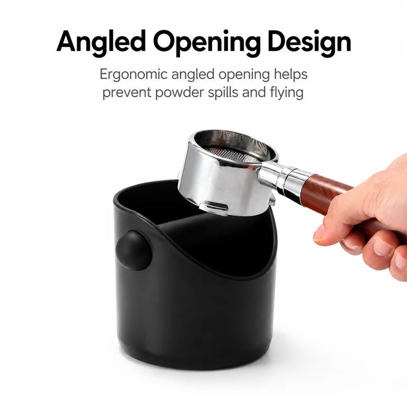 Compacte koffieklopbox – 0,45 l, verwijderbare klopstang – rubberen metalen espresso-opening met schuine opening