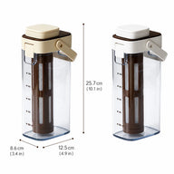 Yozcoffee Cold Brew koffiekan 1000 ml BPA-Free filter abrikoos/wit – maat abrikoos