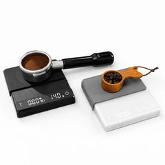 Yozcoffee Koffieweegschaal met Timer 2kg Digitaal Oplaadbaar Zwart/Wit