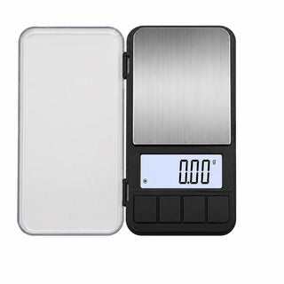 Yozcoffee Zakkoffieweegschaal 500 g 0,01 g LCD met achtergrondverlichting Compact Zwart – voorklep open