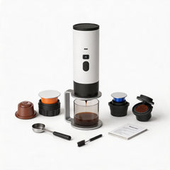 Draagbare espressomachine – Capsules en gemalen koffie, USB-C