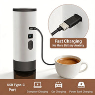 Draagbare espressomachine – Capsules en gemalen koffie, USB-C – type koffie opladen
