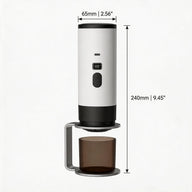 Draagbare espressomachine – capsules en gemalen koffie, USB-C – afmetingen