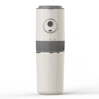 4-in-1 draagbare elektrische koffiemolen en koffiezetter in wit