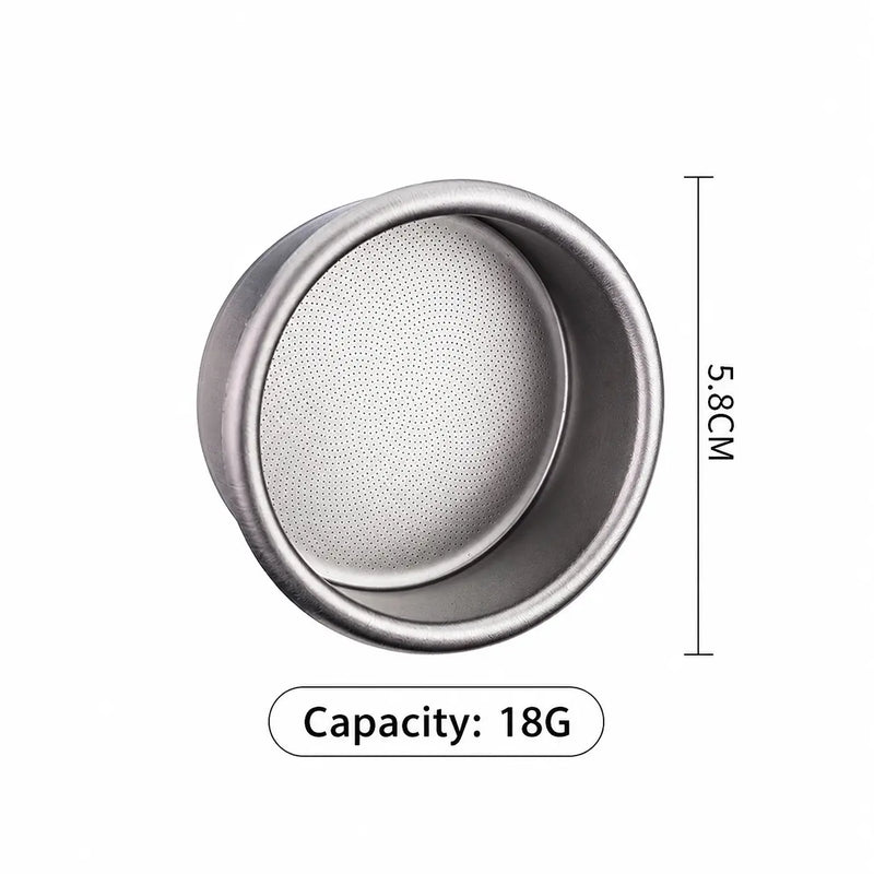 Yozcoffee Espressofiltermand 58 mm 18 g puur titanium – maatcapaciteit