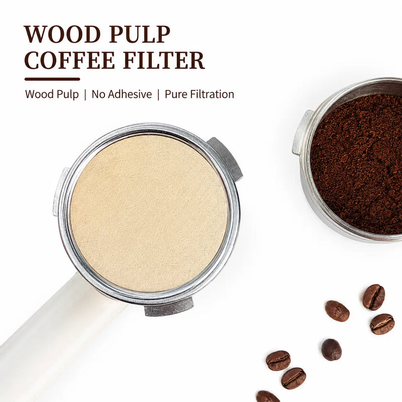 Yozcoffee Moka Pot Koffiefilterpapier 53-58mm Houtpulp 100-Pack