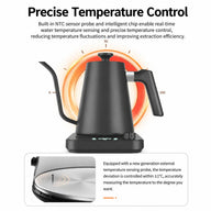 Yozcoffee slimme elektrische zwanenhalswaterkoker, 0,9 l ±1 °C Controle – nauwkeurige temperatuur