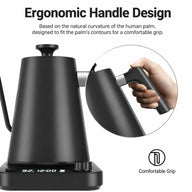 Yozcoffee Slimme elektrische zwanenhalswaterkoker, 0,9 l ±1 °C Bediening – ergonomische handgreep