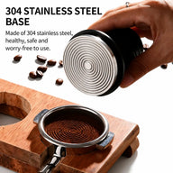 Yozcoffee Espresso-tamper met veerwerking, 51/53/58 mm – roestvrijstalen basis