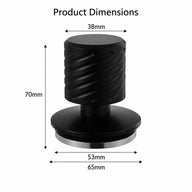 Yozcoffee Espresso-tamper met veerwerking, 51/53/58 mm – grafische afmetingen