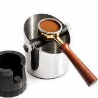 Yozcoffee Espresso Klopbox RVS Siliconen Bar Zilver/Zwart – zilver portafilter