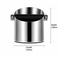 Yozcoffee Espresso Klopbox RVS Siliconen Bar Zilver/Zwart – afmeting voorkant 135x150mm