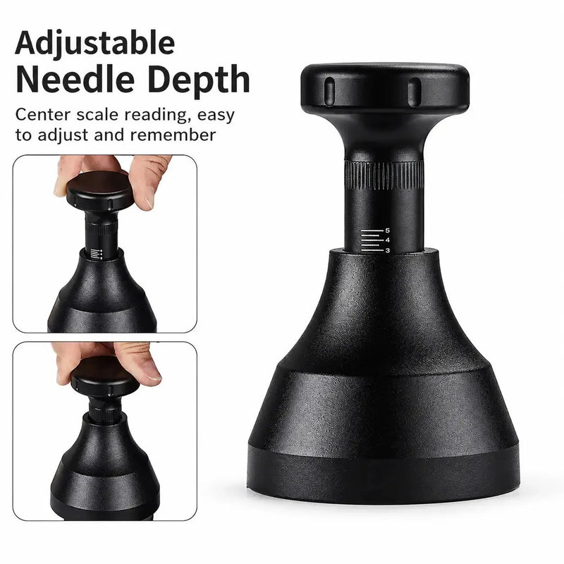 Yozcoffee WDT Espressoverdeler 51/53/58 mm RVS Naaldgereedschap Zwart – verstelbare naalddiepte